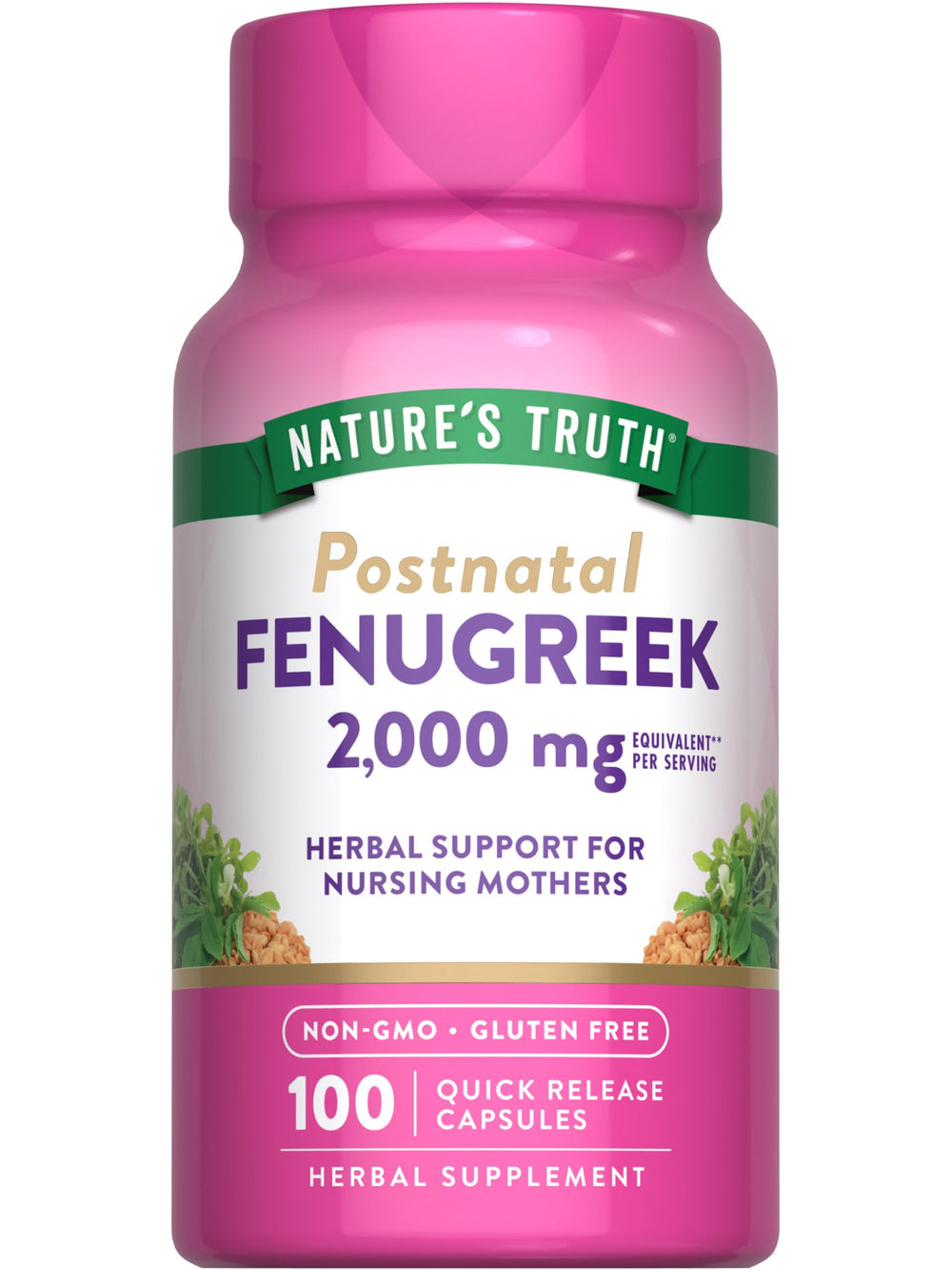 Nature's Truth fenugreek seed capsules bottle for daily wellness