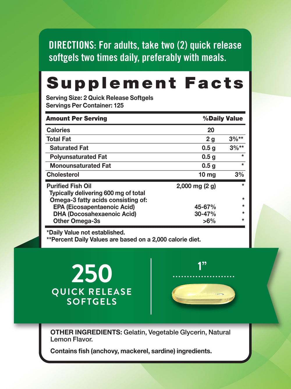 Nature's Truth fish oil 2000 mg bottle-front, premium omega-3 supplement.