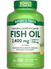 Nature's Truth Fish Oil 2400mg bottle showing purified oil for daily omega-3 support