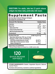 Nature's Truth 2400mg softgels with lemon flavor for burpless ingestion