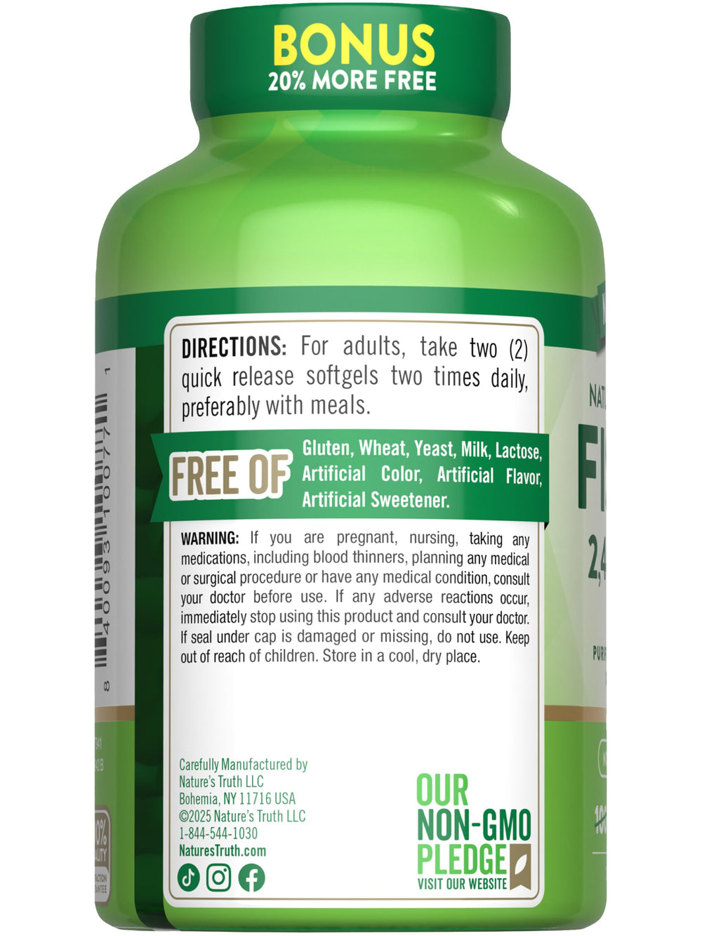 Nature's Truth lemon-flavored softgels arranged for daily use