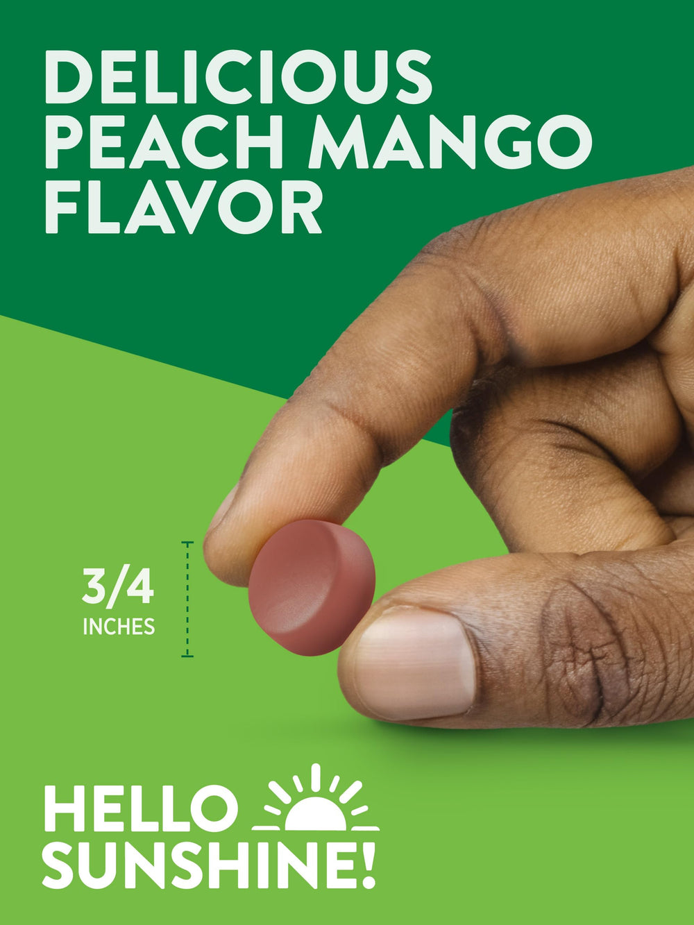 Gomitas durazno-mango Nature's Truth, color y forma atractivos.