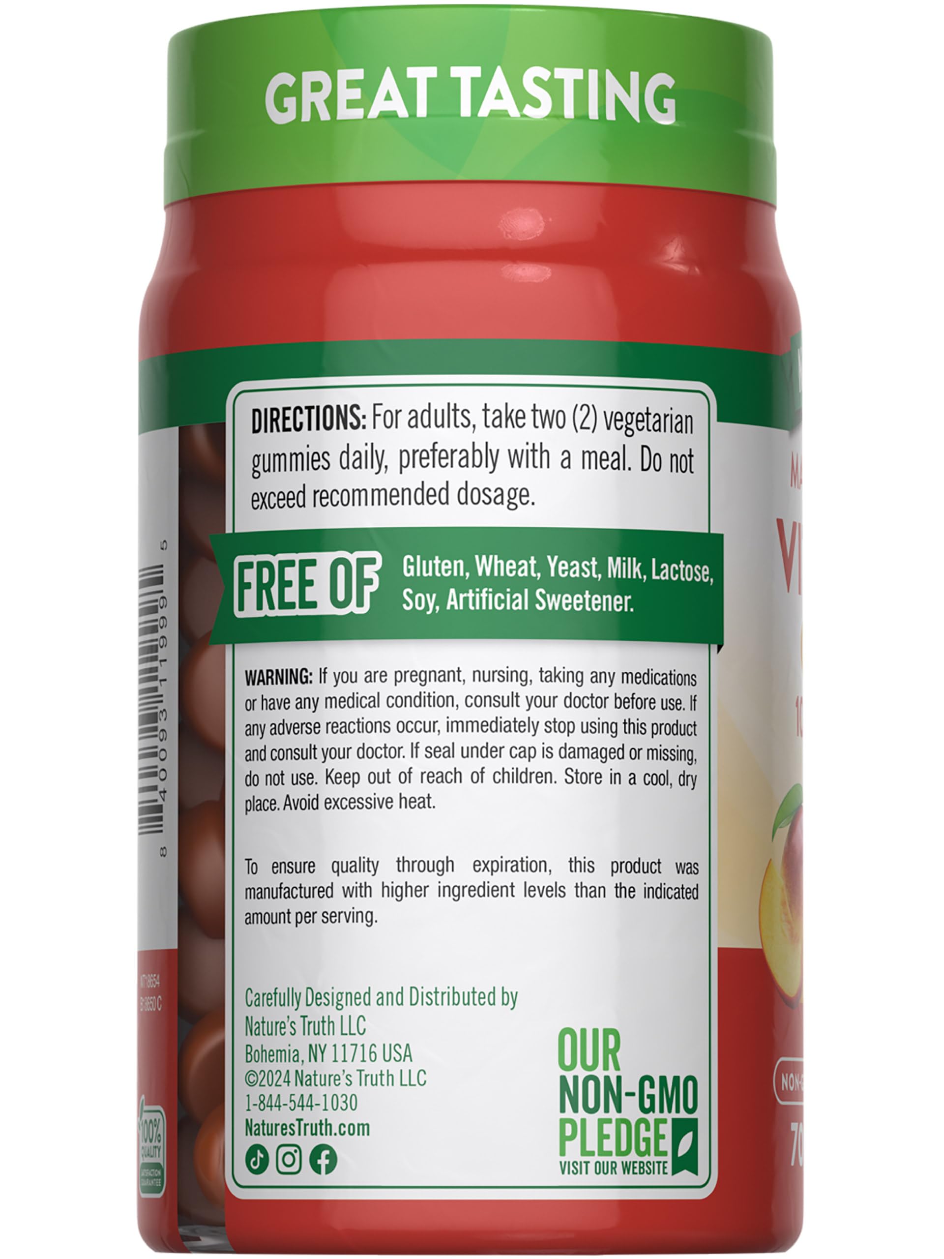 Gomitas libres de gluten y OMG, Nature's Truth D3.