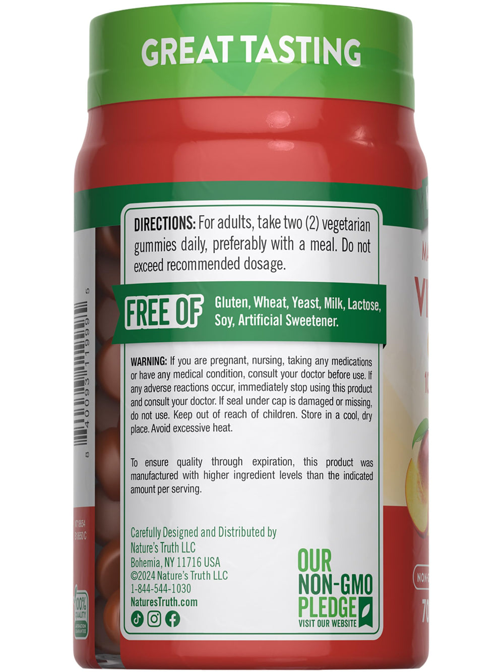 Gomitas libres de gluten y OMG, Nature's Truth D3.