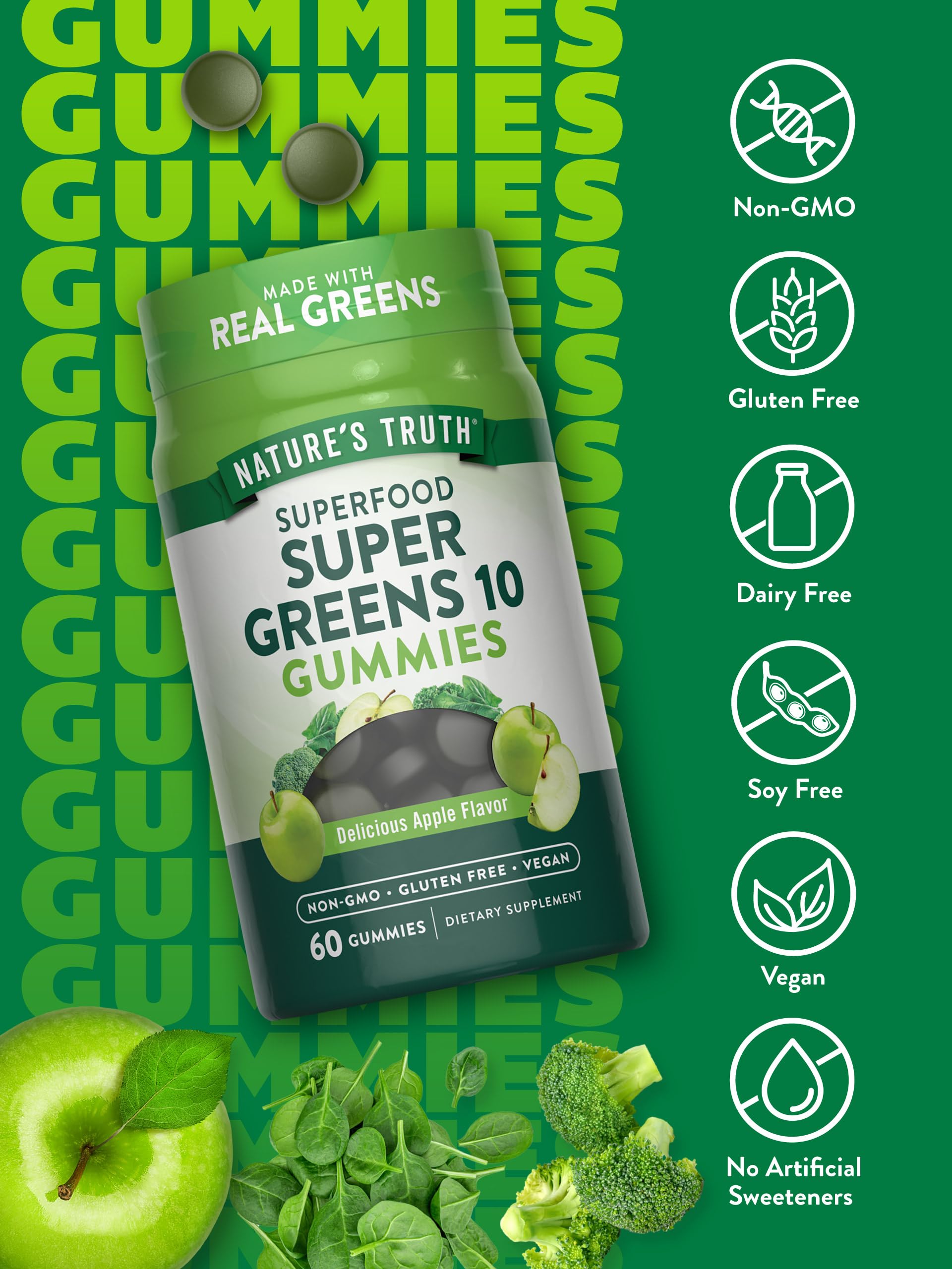 Nature's Truth Super Greens textura suave y agradable