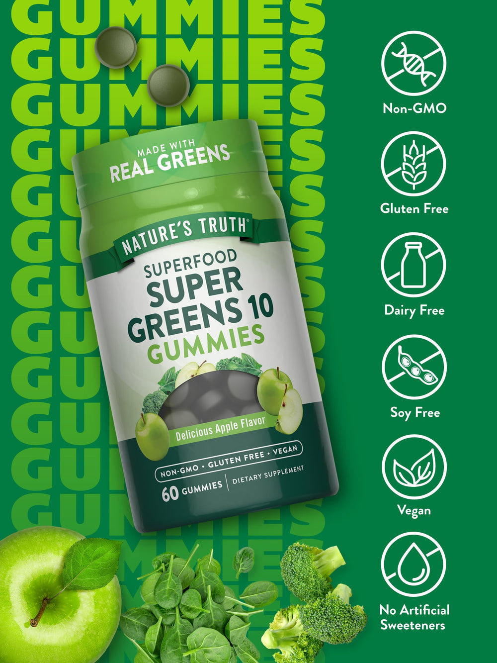 Nature's Truth Super Greens textura suave y agradable