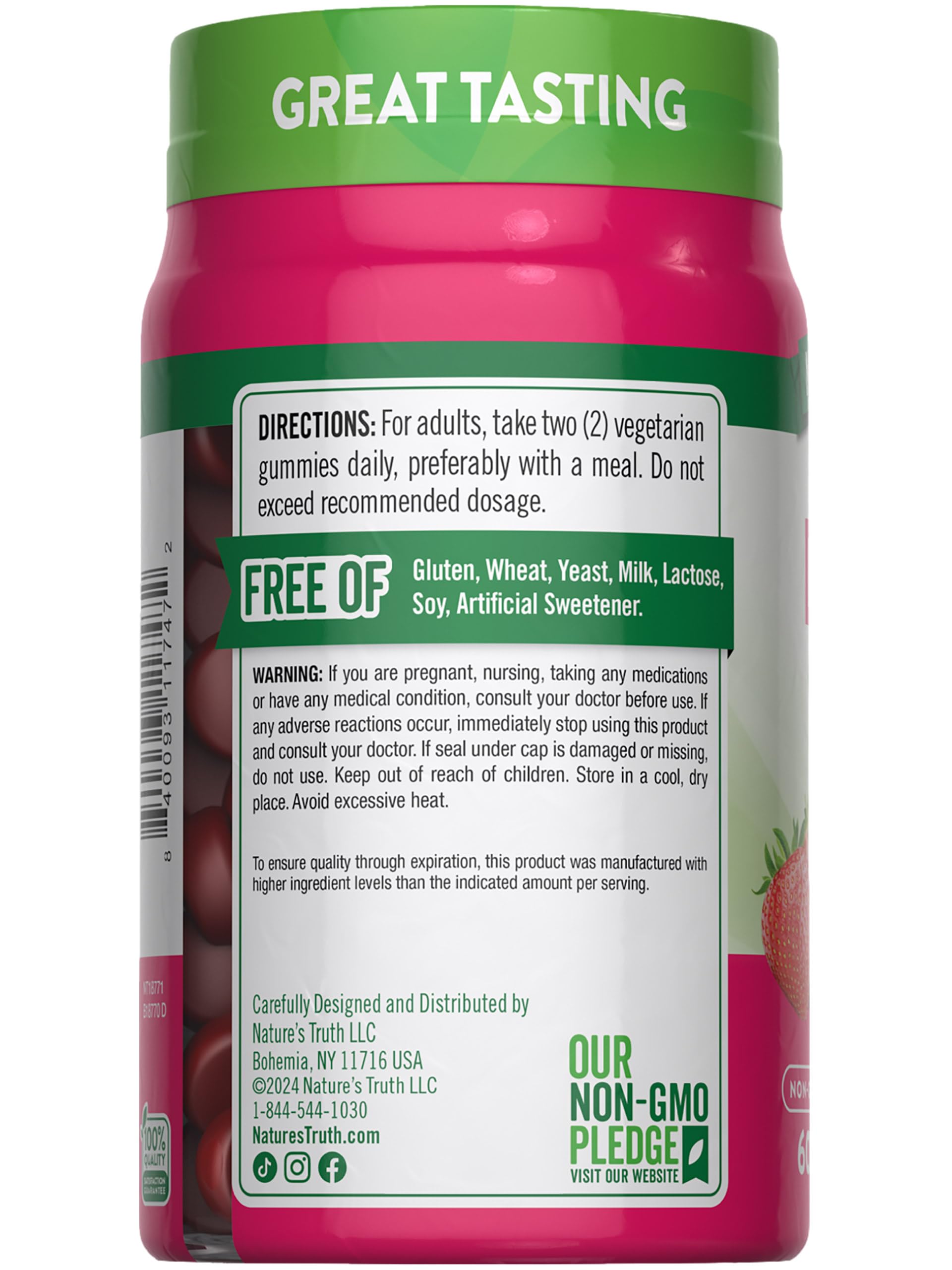 Nature's Truth label highlights quality and transparent sourcing.