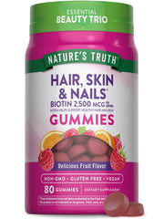 Nature's Truth Hair Skin Nails Gummies bottle shot for daily beauty support