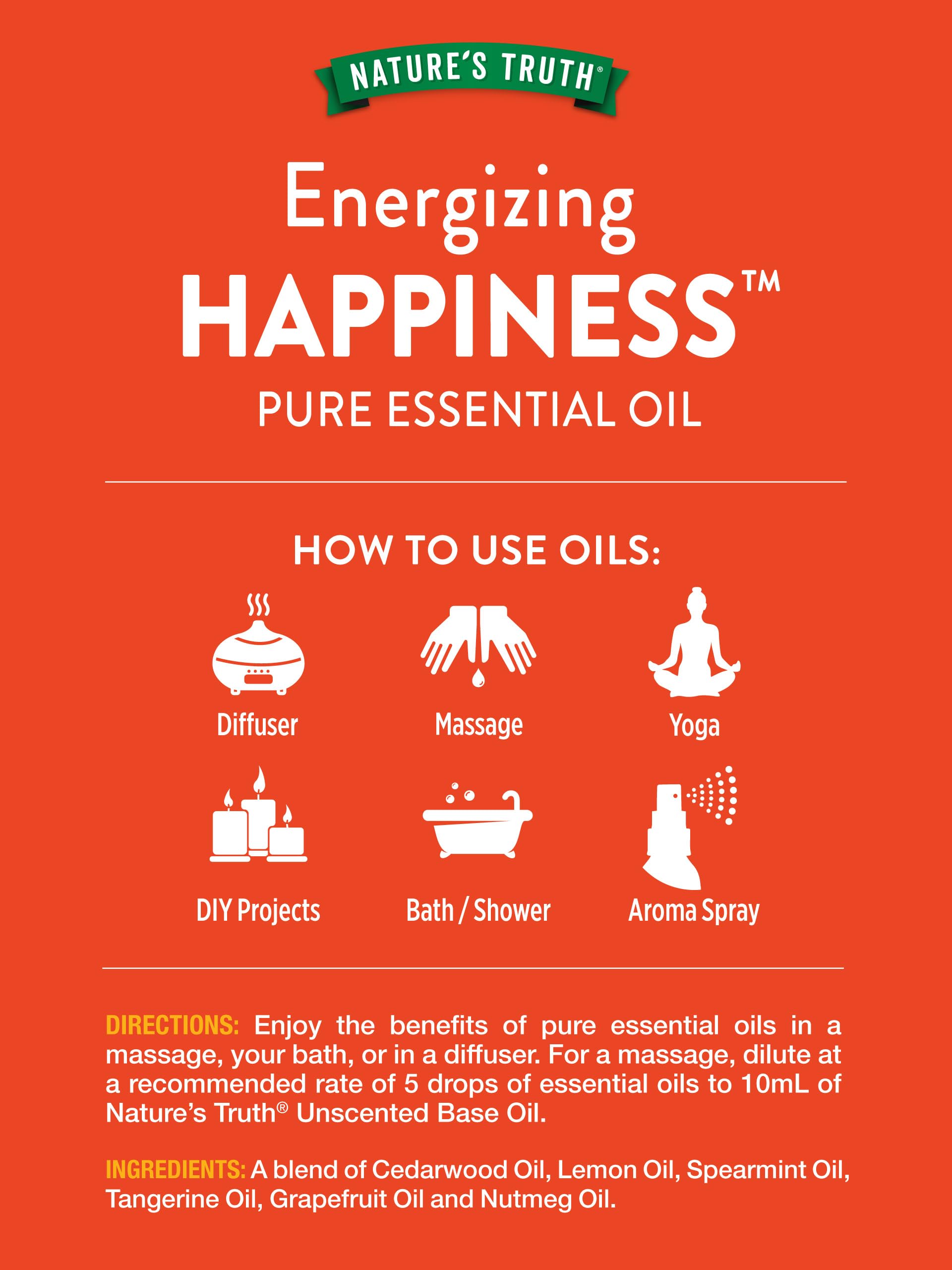 Nature's Truth Happiness diffuser scene for mood-boosting diffusion.