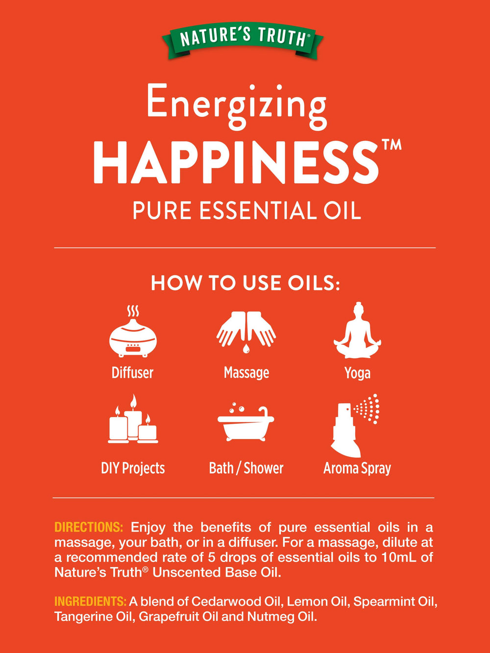 Nature's Truth Happiness diffuser scene for mood-boosting diffusion.