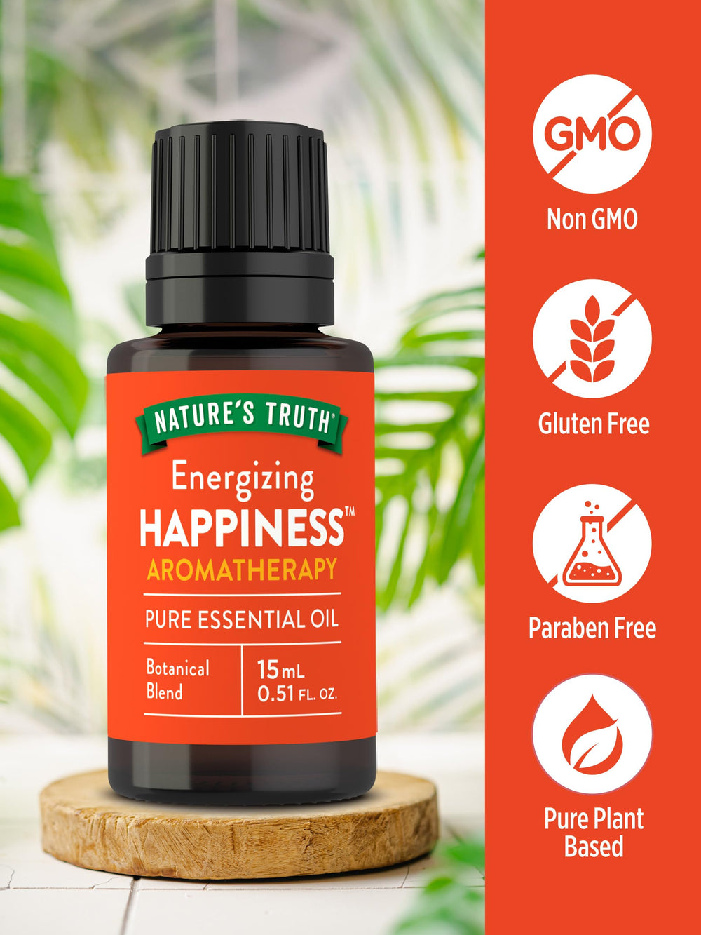 Nature's Truth Happiness essential oil in shower for spa-like rituals.