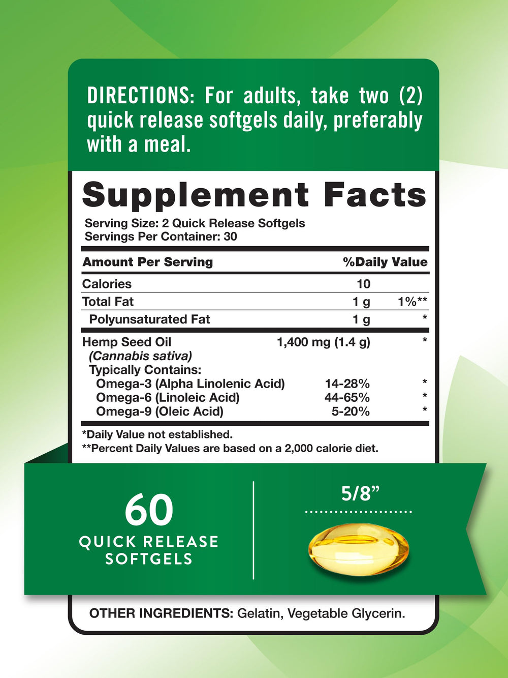 Nature's Truth hemp oil softgels quick-release caps shown for easy daily dosing