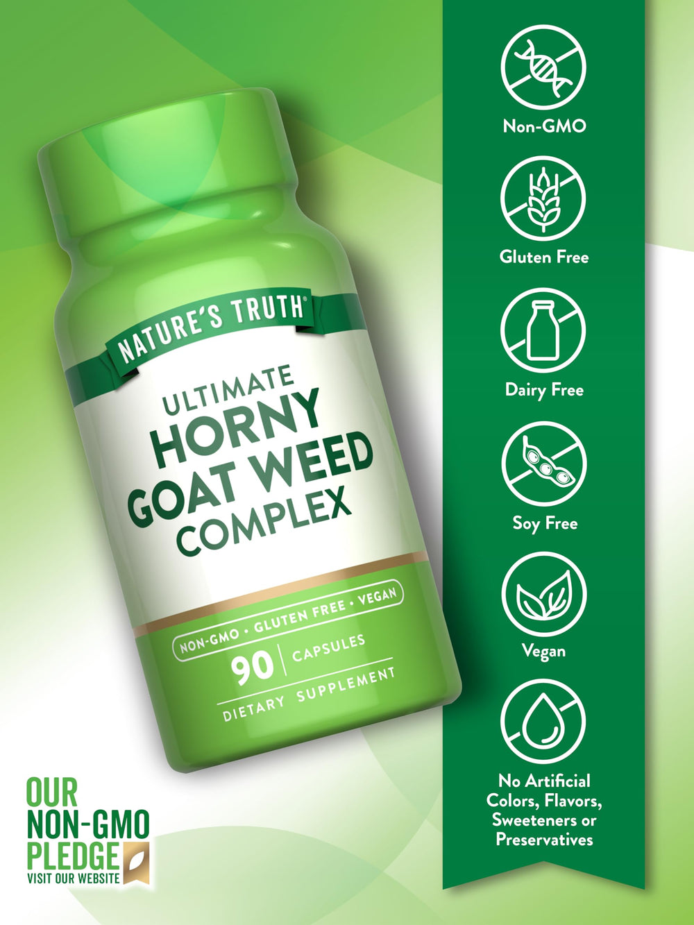 Label showing Horny Goat Weed complex ingredients for informed selection