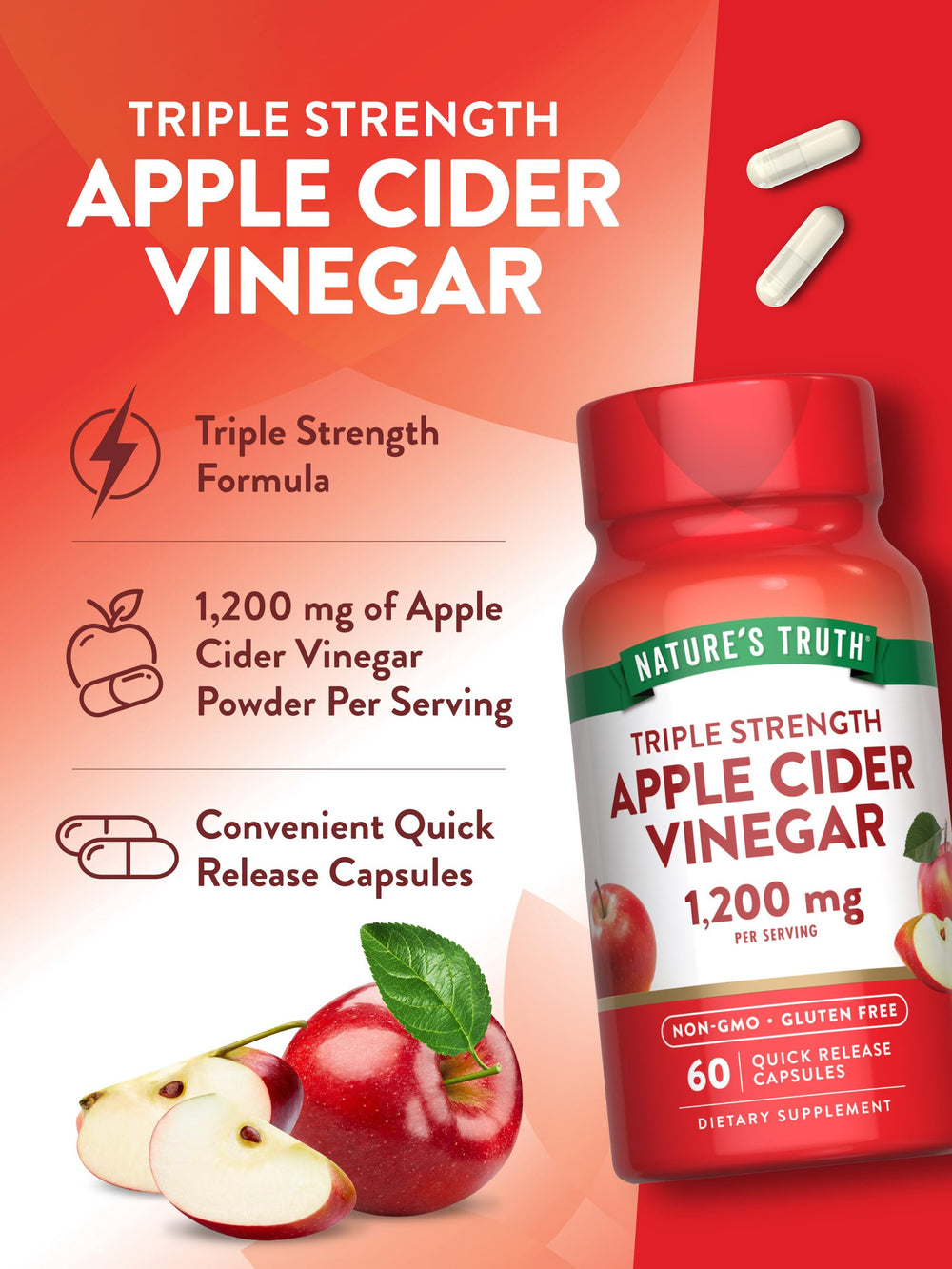 Close-up of Nature's Truth ingredients list on the packaging.
