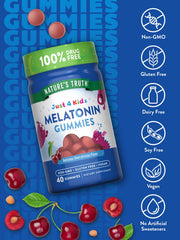 Nature's Truth Kids Melatonin Gummy cherrylicious flavor creates a tasty bedtime treat