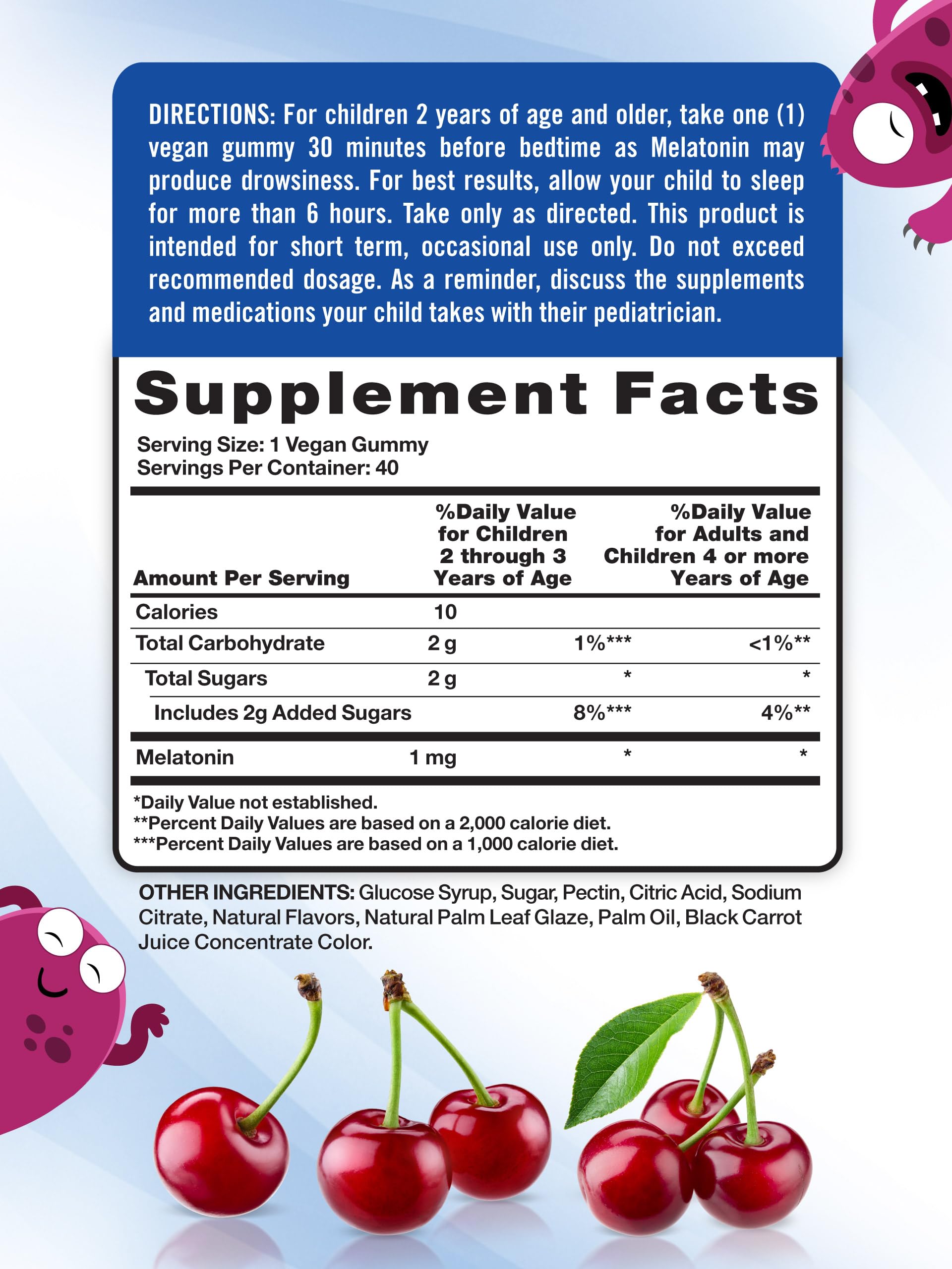Nature's Truth Kids Melatonin Gummy close-up of gummies highlights cherry flavor and texture