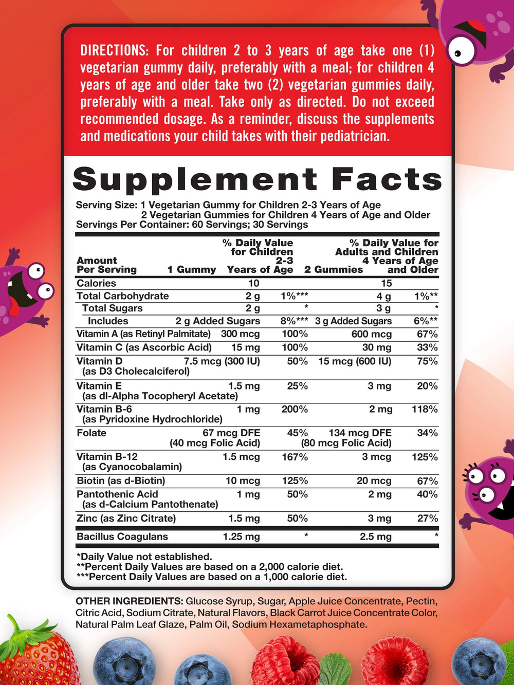 Close-up of Nature's Truth Berry Punch gummies showing tasty flavor and probiotic support.