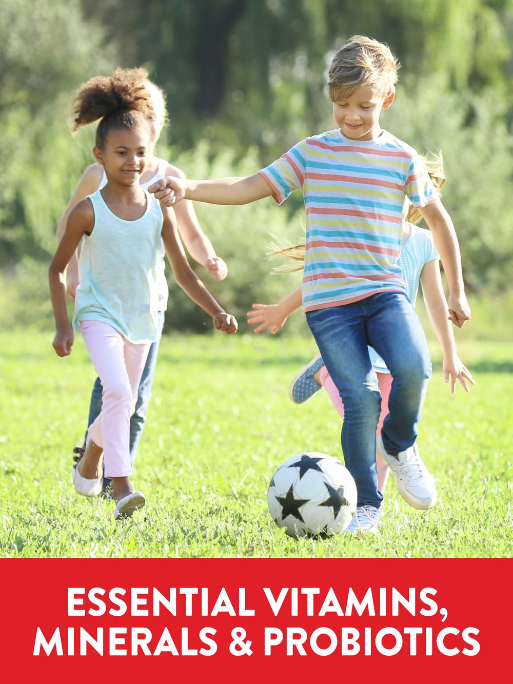 Probiotic symbol on Nature's Truth gummies indicates gut-friendly support for kids.