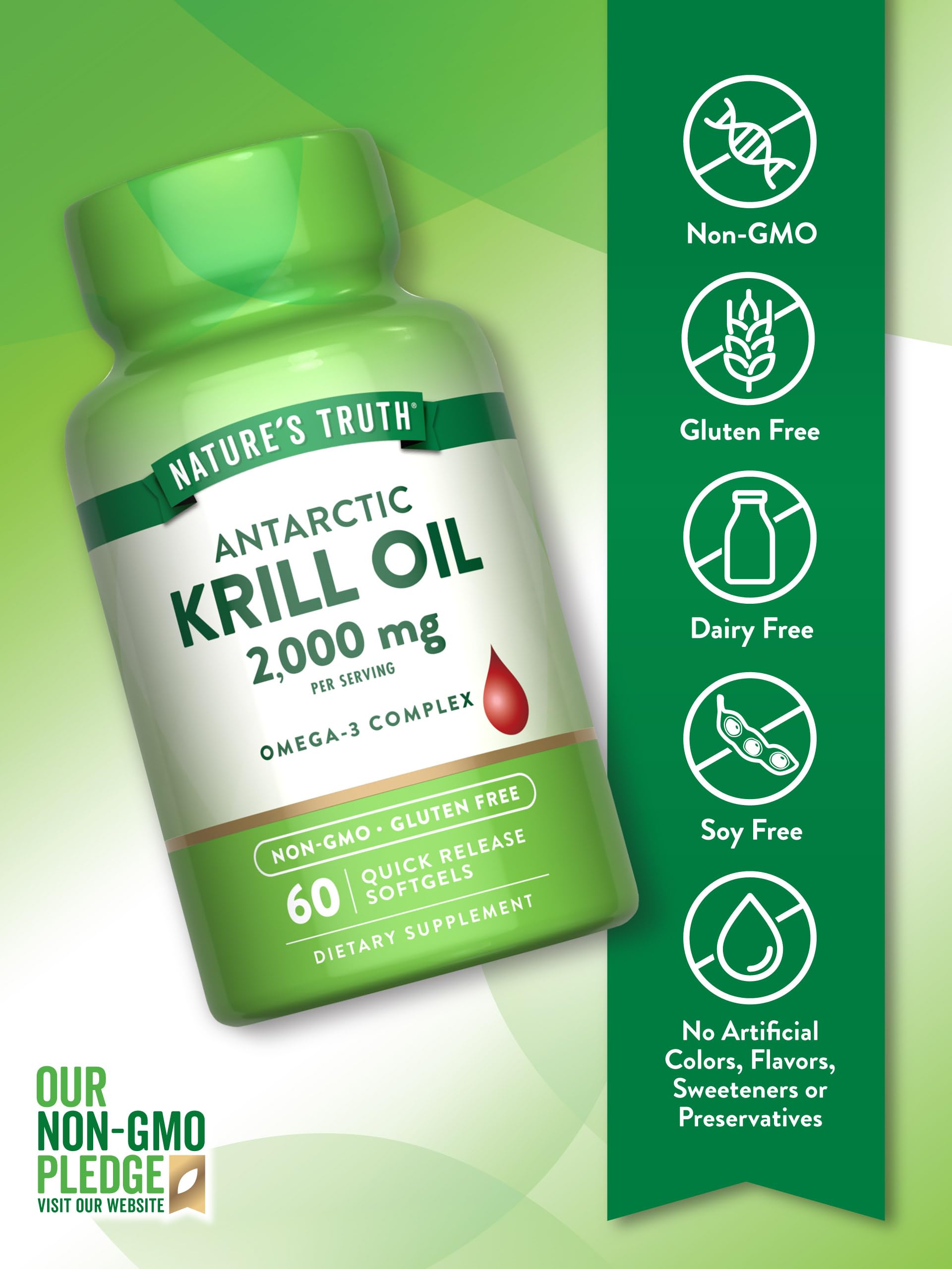 Nature's Truth Krill Oil label highlights EPA and DHA content