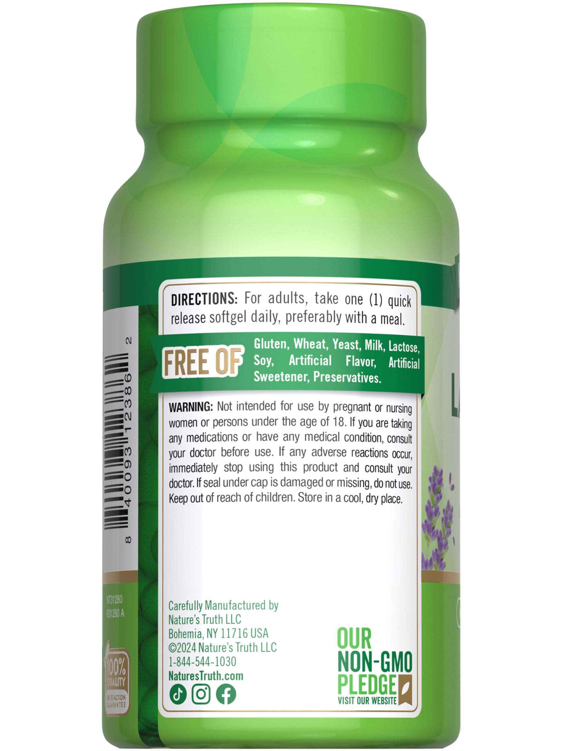Nature's Truth Lavender Calm Softgels serene home setting for daily routines