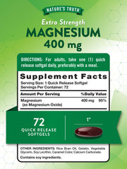 Nature's Truth Magnesium softgel pour for accurate daily dosing.