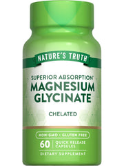 Nature's Truth magnesium glycinate capsules bottle front showing 60-count packaging for daily use