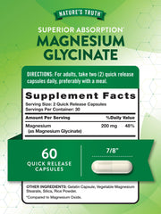 Close-up of smooth quick-release capsules from Nature's Truth magnesium glycinate