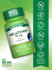 Nature's Truth Melatonin label details show vegan, gluten-free formulation.