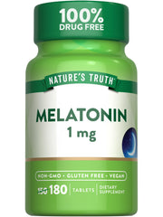Nature's Truth Melatonin 1 mg tablet front view highlighting sleep support
