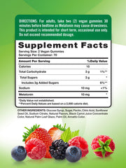 Nature's Truth melatonin gummies berry packaging shows 140-count vegan chews