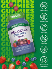 Nature's Truth melatonin gummies berry close-up of berry chews