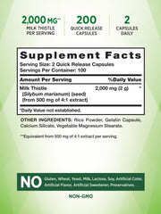 Nature's Truth milk thistle capsules 2000mg for easy daily intake.