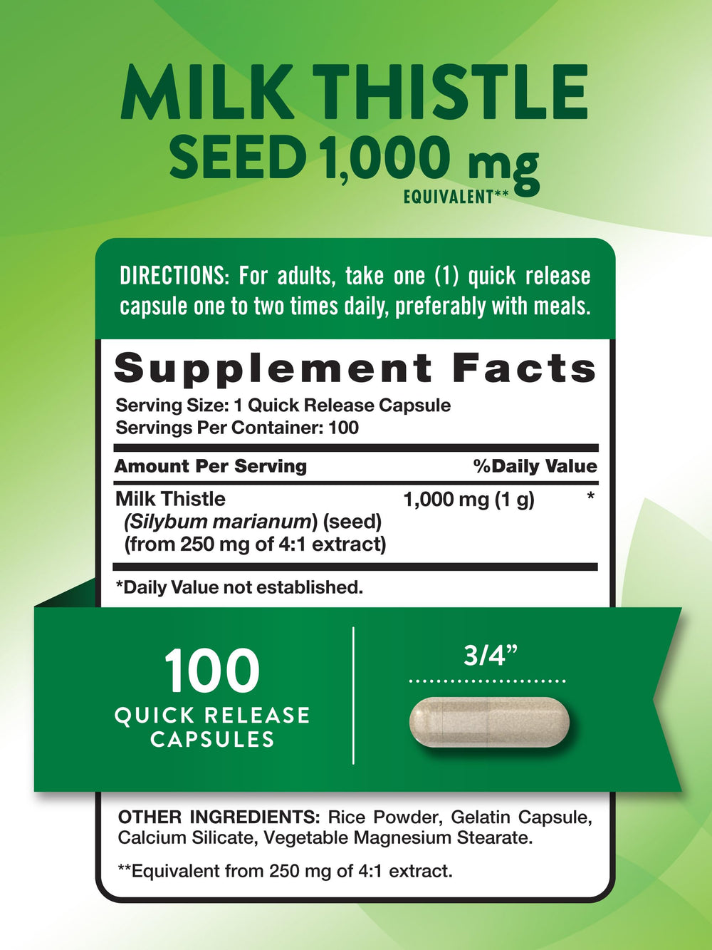 Nature's Truth Milk Thistle Seed Extract 1000mg capsules for convenient daily support.