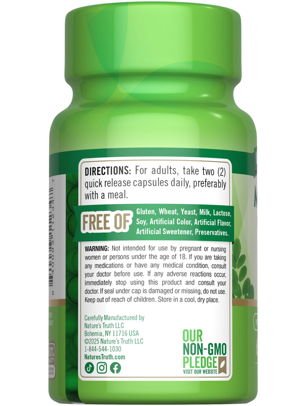 Nature's Truth Moringa box packaging reflects three generations of vitamin innovators.