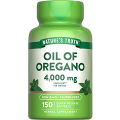 Nature's Truth Oil of Oregano softgels bottle for convenient daily support.