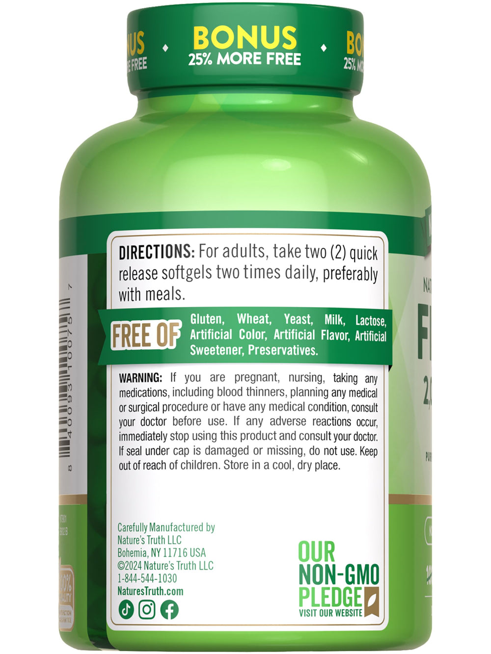 Lifestyle shot with Nature's Truth Omega-3 softgels for family use.