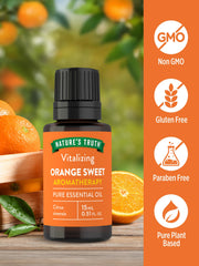 Nature's Truth Orange Sweet Essential Oil for shower or bath rituals with refreshing scent.