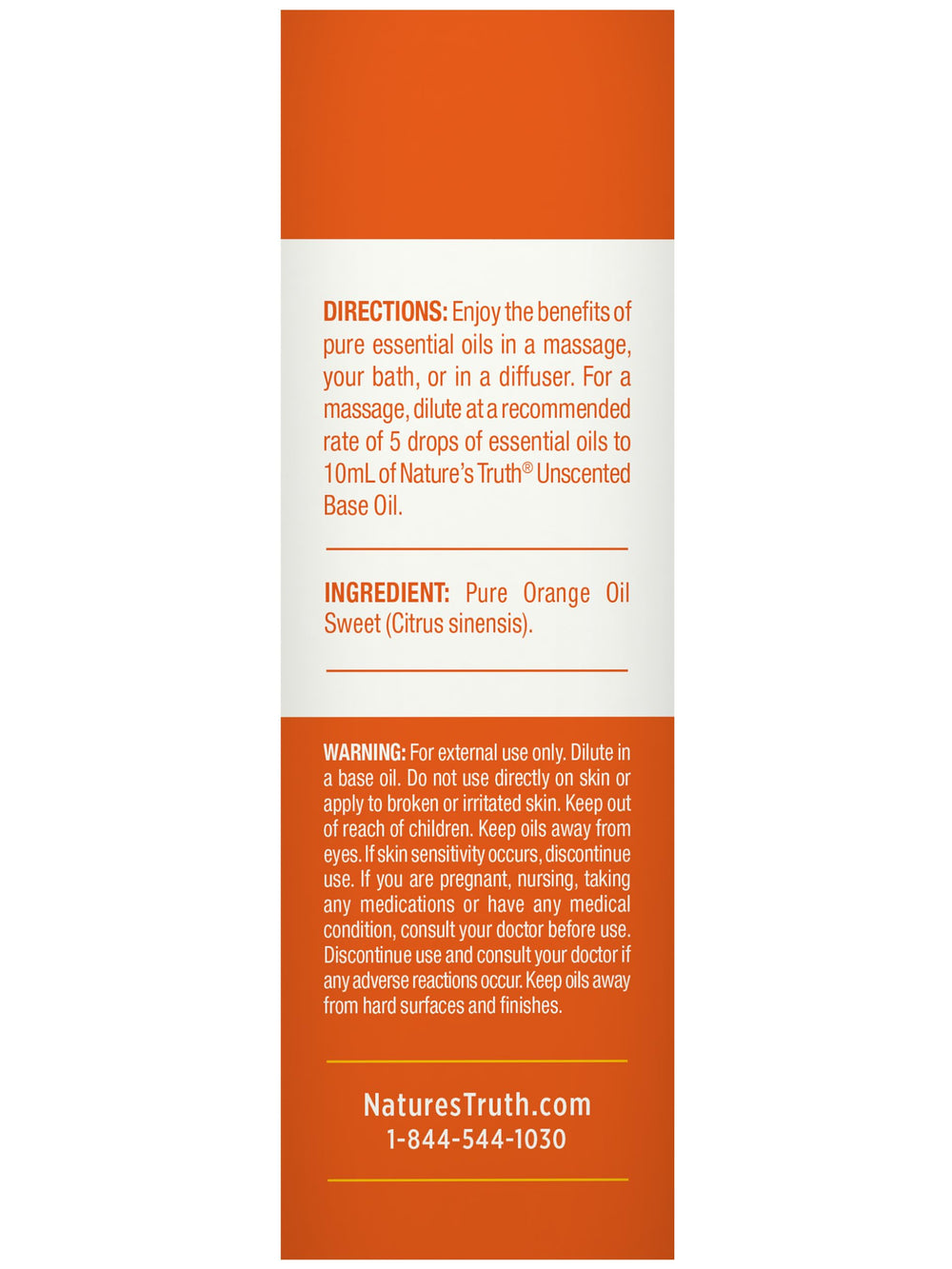 Nature's Truth Orange Sweet Essential Oil enhances yoga or meditation with calm aroma.