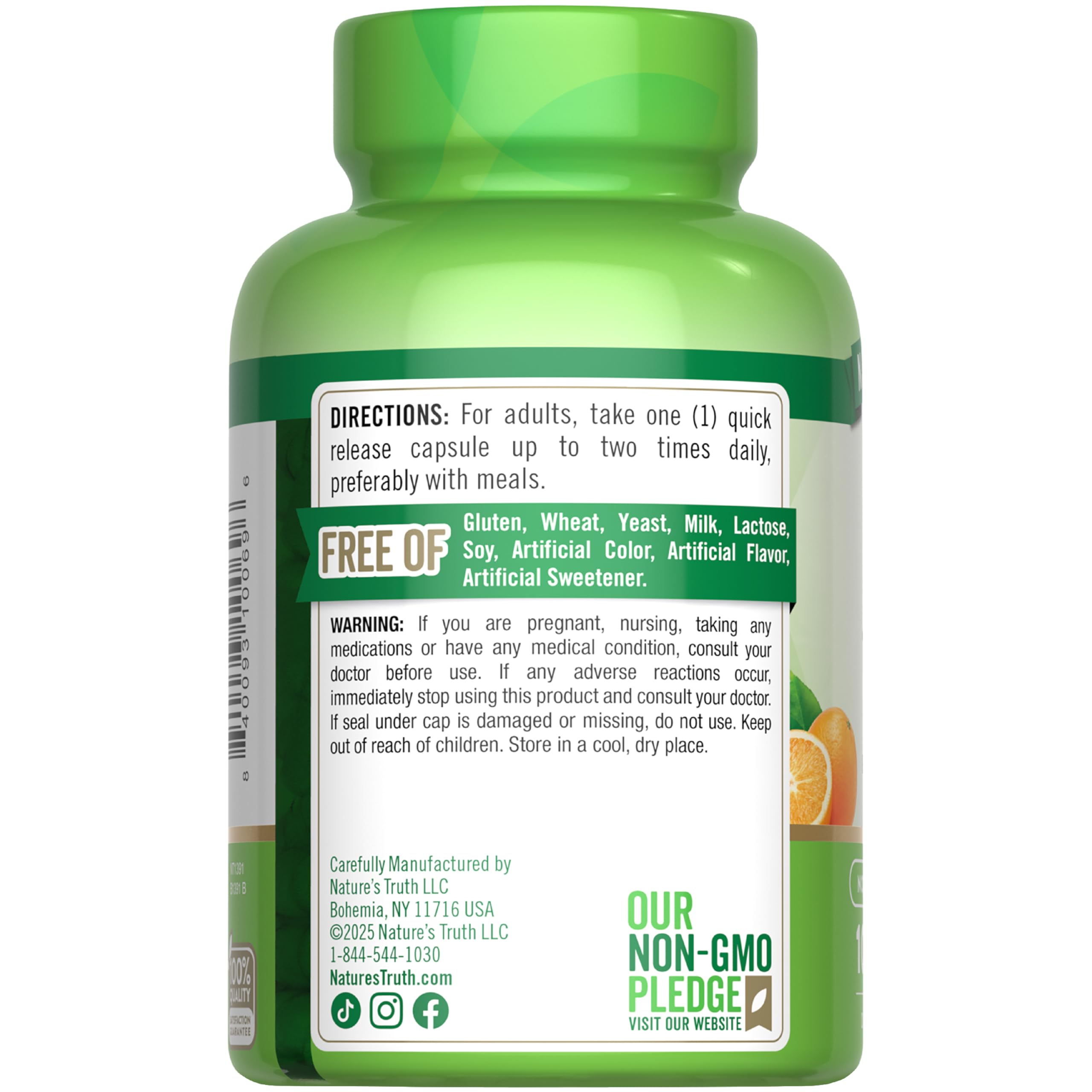 Nature's Truth packaging emphasizing transparent quality