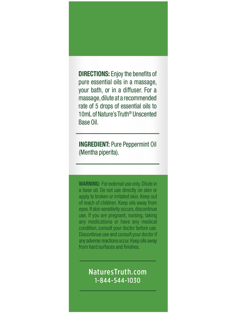 Nature's Truth peppermint oil aromatherapy-routine offers a crisp, invigorating scent.
