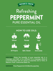 Nature's Truth Peppermint Oil diffuser setup showcases bright, uplifting scent.