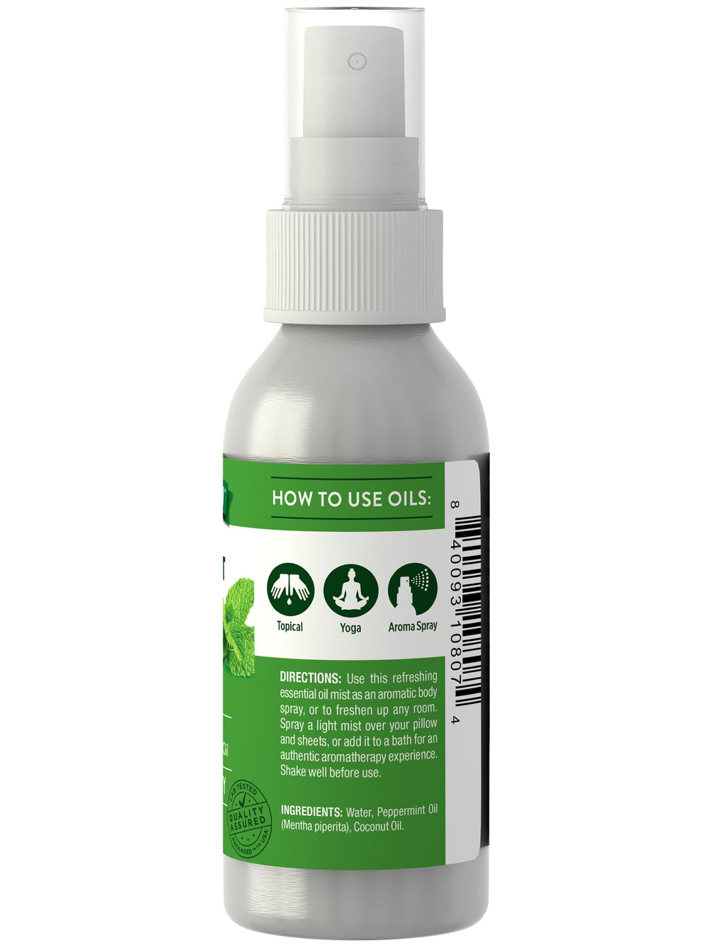 Nature's Truth peppermint spray mist on skin provides a cooling, invigorating feel.