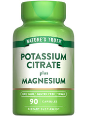 Nature's Truth potassium magnesium citrate capsules bottle front for daily mineral support.