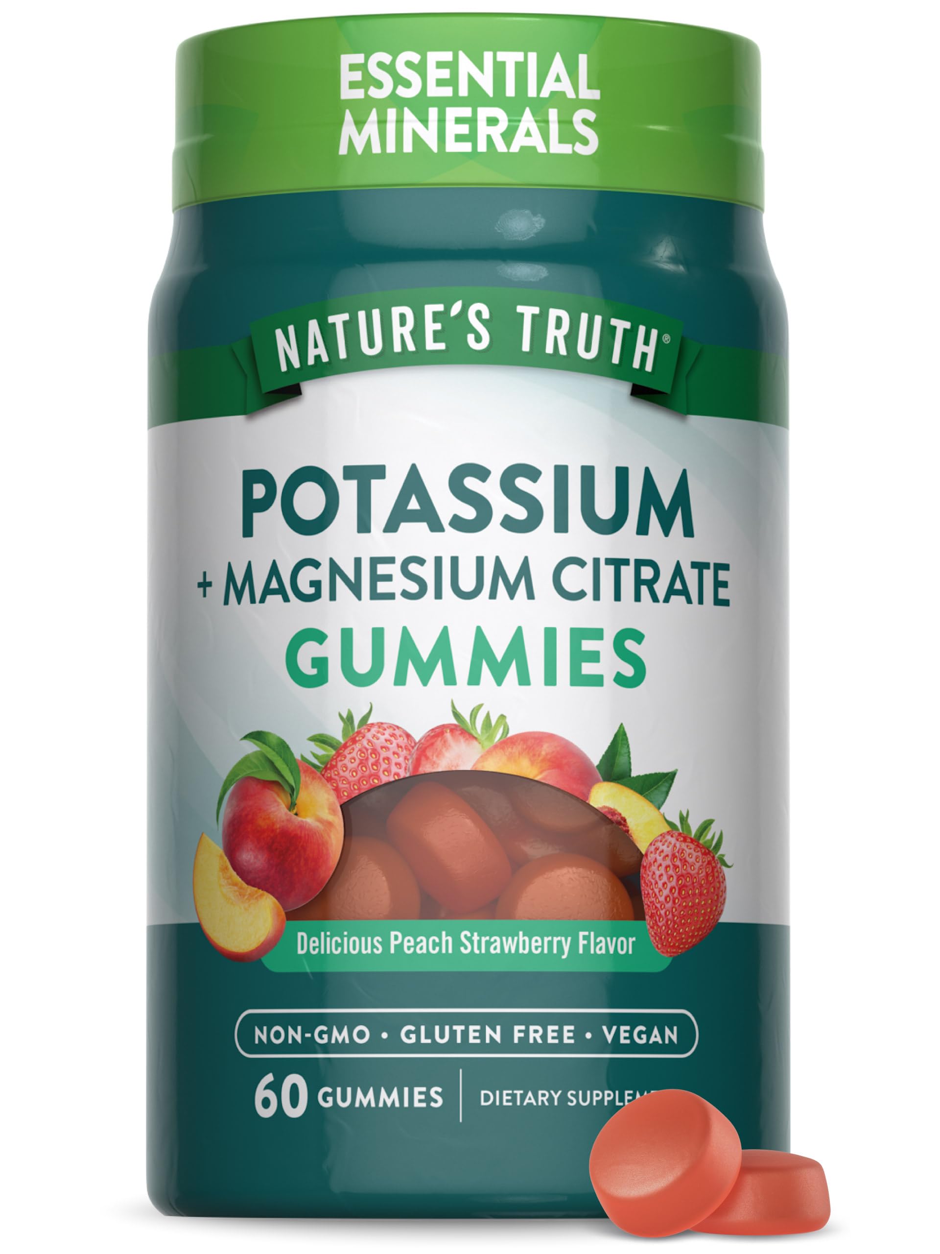 Nature's Truth potassium magnesium citrate gummies bottle for daily mineral support.