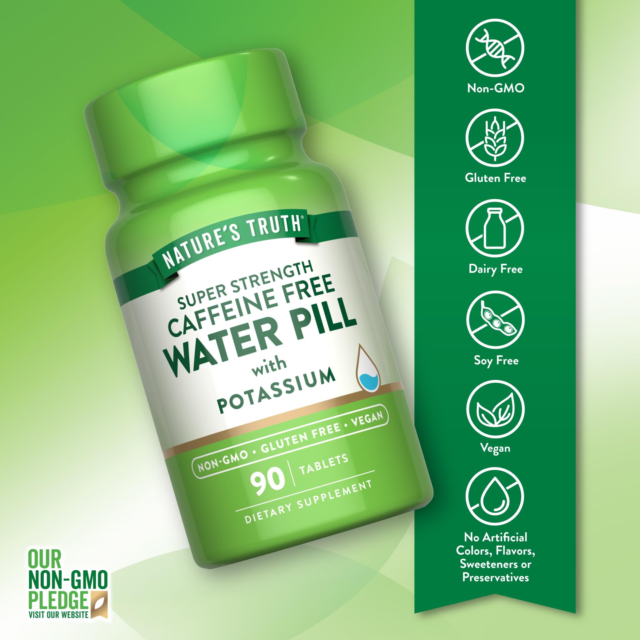 Nature's Truth potassium tablets prepared for daily electrolyte-friendly hydration