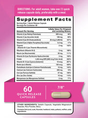 Nature's Truth Prenatal capsules closeup showing easy-to-swallow tablet