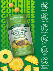 Nature's Truth Probiotic Gummies bottle side label detail highlighting ingredients