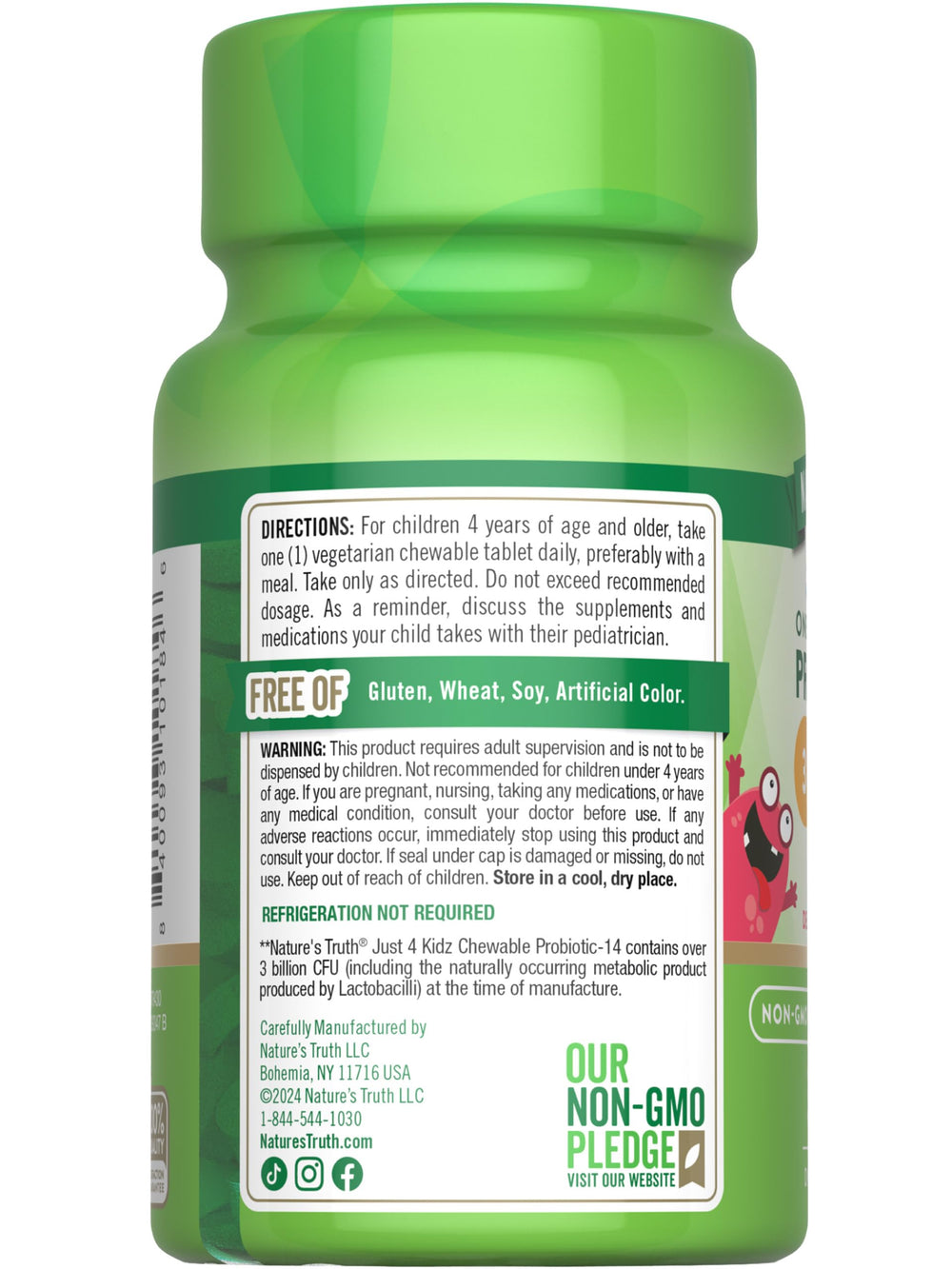 Nature's Truth Probiotics Kids 14 strains detail underscores diverse probiotic blend