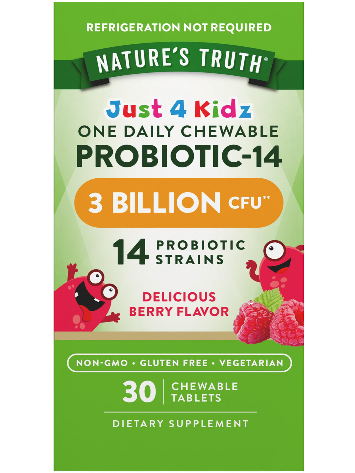 Nature's Truth Probiotics Kids berry chew tablet shown for easy daily use