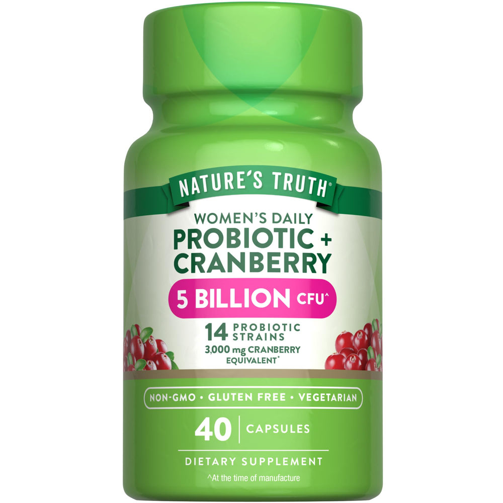 Nature's Truth Probiotics for Women bottle front promotes daily wellness.